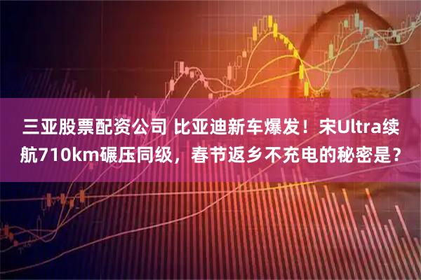 三亚股票配资公司 比亚迪新车爆发！宋Ultra续航710km碾压同级，春节返乡不充电的秘密是？